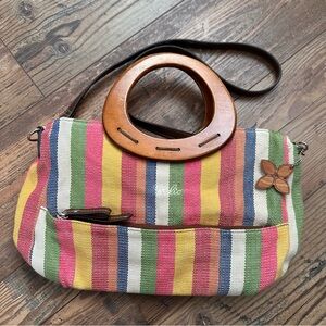 Relic Striped Bag with Wooden‎ Handles